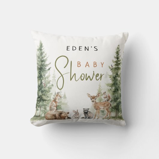 Bos Dieren Baby Shower Kussen (Voorkant)
