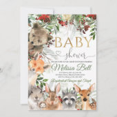 Bos Dieren Baby shower Uitnodigingsbos Kaart (Voorkant)