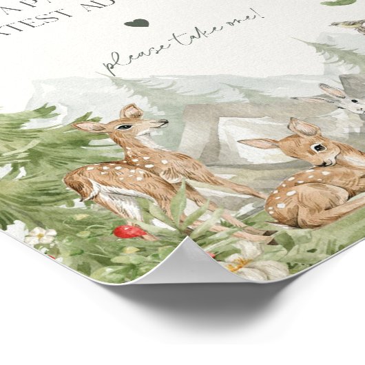 Bos Dieren bos gunsten partij teken Poster (Hoek)