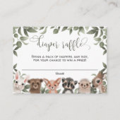 Bos dieren bos vrienden luier loterij informatiekaartje (Voorkant)