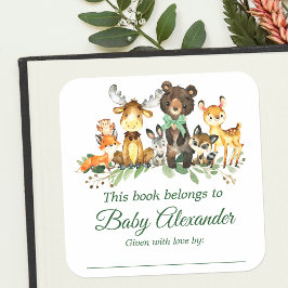 Bos Dieren Bow Baby shower Bookplate Labels