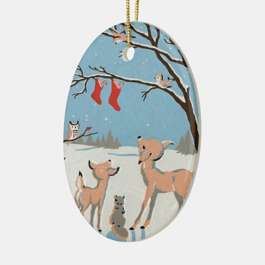 Bos dieren gepersonaliseerde kerst ornament (Links)