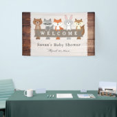 Bos Dieren houden Banner, Baby shower Welkom Spandoek (Beurs)