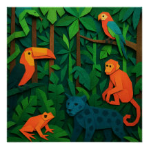 Bos Dieren in Vouwtechniek – Tropisch Jungleleven