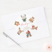 Bos dieren Kerstmis winter verjaardag Ronde Sticker (Envelop)