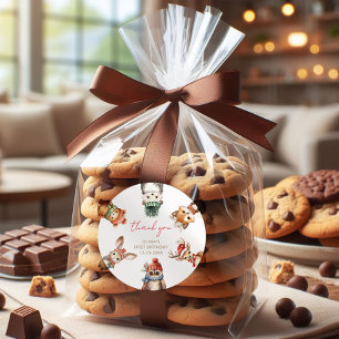 Bos dieren Kerstmis winter verjaardag Ronde Sticker