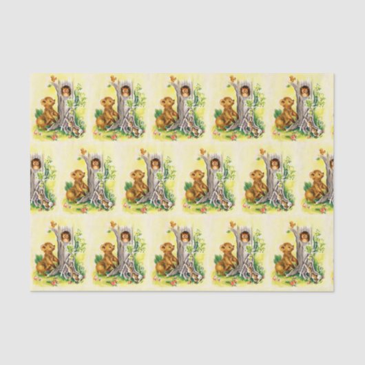  bos Dieren kinder zaadweefsel Tissuepapier (Voorkant)