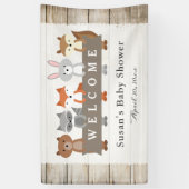 Bos Dieren met Banner, Baby shower Welkom Spandoek (Verticaal)