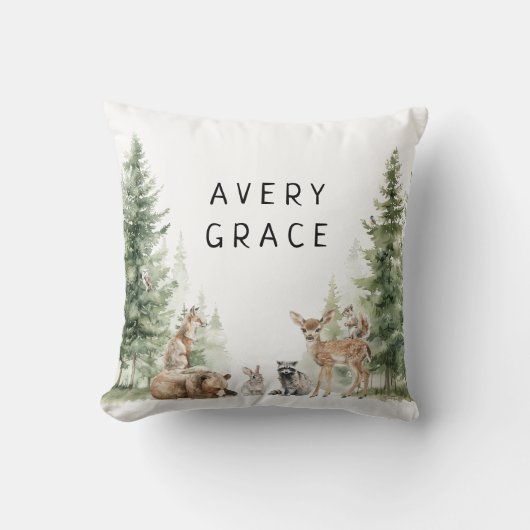 Bos Dieren Met Jong Naam Kussen (Voorkant)