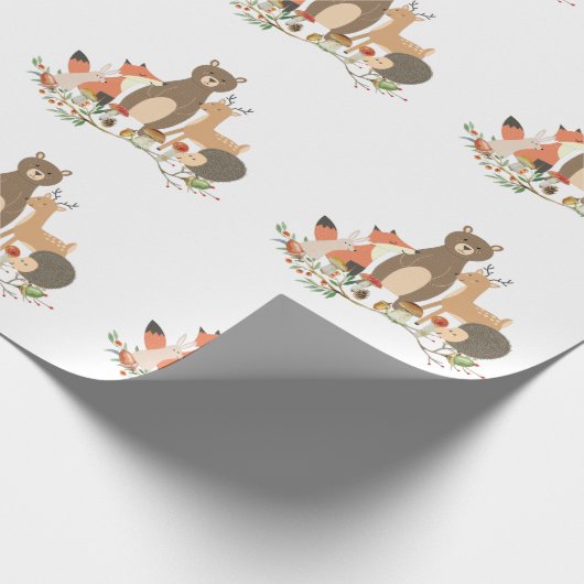 Bos dieren patroon cadeaupapier (Hoek)