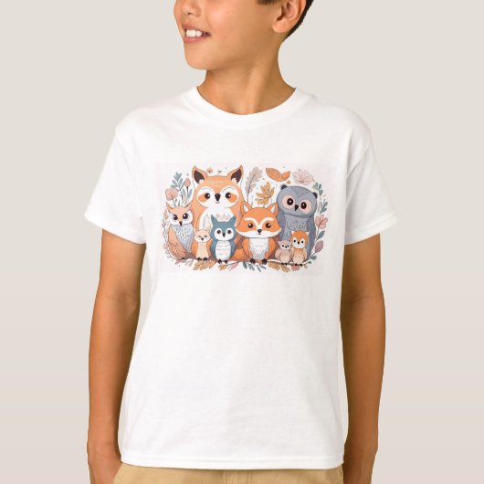 Bos Dieren - Vos en Uil T-shirt (Voorkant)