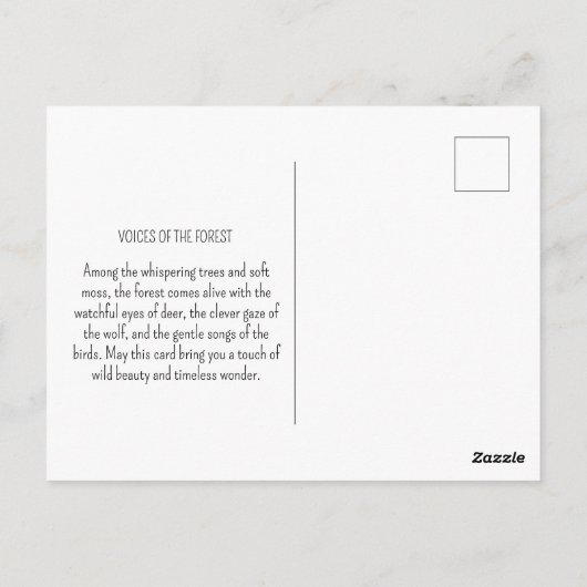  Bos Dieren Wolf Deer Natuur Briefkaart (Achterkant)