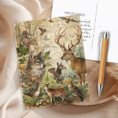  Bos Dieren Wolf Deer Natuur Briefkaart