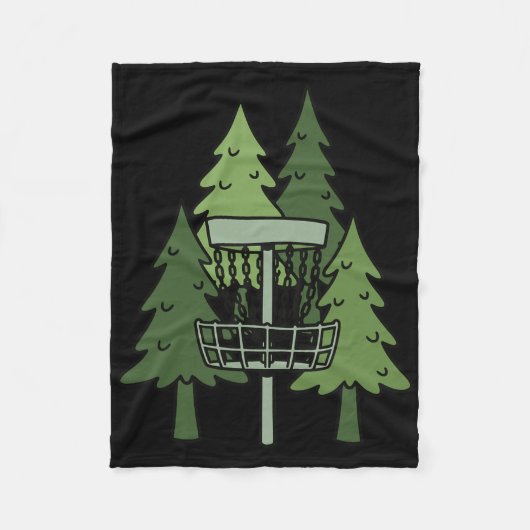 Bos Disc Golf Schets Grappige Disc Golf Scene  Fleece Deken (Voorkant)