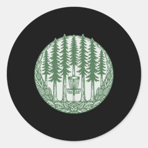 Bos Disc Golf Sket Grove Bomen Vliegende Schijf Ronde Sticker
