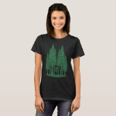 Bos Discgolf Schets Frisbeegolf Scene Voor Disc  T-shirt (Voorkant volledig)