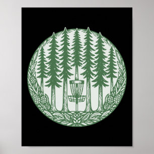 Bos Discgolf Sket Dennenhouten Vliegende Schijf Poster