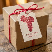 Bos druiven en wijnstokblad, bordeaux cadeaulabel