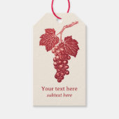 Bos druiven en wijnstokblad, bordeaux cadeaulabel (Voorkant)