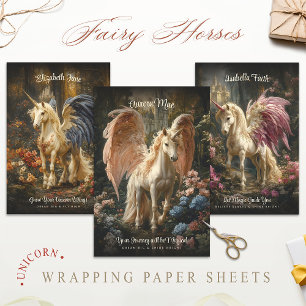 Bos Eenhoorn Magisch Sprookjesland Inpakpapier Vel