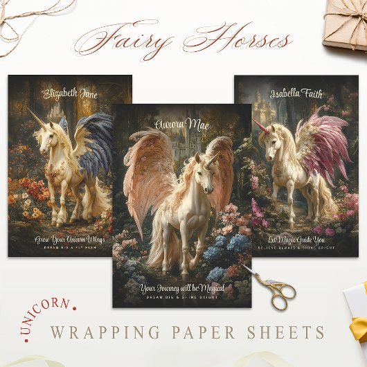 Bos Eenhoorn Magisch Sprookjesland Inpakpapier Vel