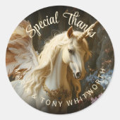 Bos Eenhoorn uit een romantisch sprookje Ronde Sticker (Voorkant)