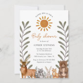 Bos eenvoudige bosdier baby shower kaart (Voorkant)