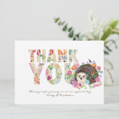 Bos egel DANK JE Folk Bloemen Bedankkaart (Staand voorkant)