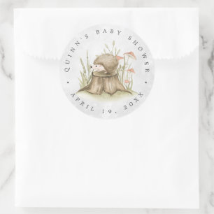 Bos egel   Favor voor babyborrel in het bos Ronde Sticker
