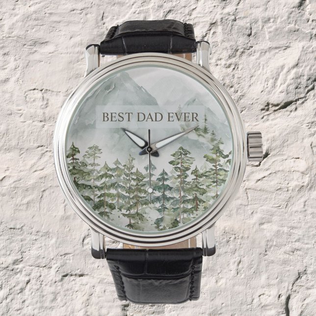 Bos en Berg Beste Pap Ever Vaders Dag Horloge (Close up)