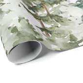 Bos en Berg Natuur Waterverf Cadeaupapier (Rol Hoek)