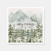 Bos en Berg Natuur Waterverf Servet (Voorkant)