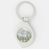 Bos en Berg Natuur Waterverf Sleutelhanger (Voorkant)
