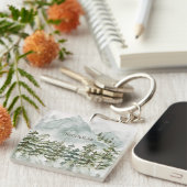 Bos en Berg Natuur Waterverf Sleutelhanger (Voorkant Rechts)