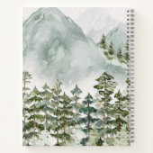 Bos en berg rustieke Waterverf Notitieboek (Achterkant)