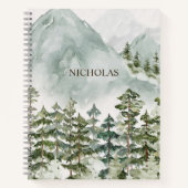 Bos en berg rustieke Waterverf Notitieboek (Voorkant)