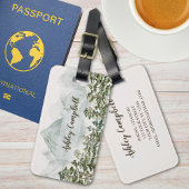 Bos en bergen Natuur Waterverf Bagagelabel