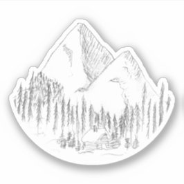 Bos en Bergen Schets Sticker