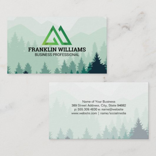 Bos en bergketen | Natuur Visitekaartje (Voorkant / Achterkant)