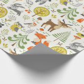 Bos- en boslanddieren cadeaupapier (Hoek)
