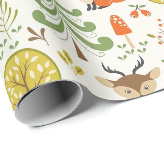 Bos- en boslanddieren cadeaupapier (Rol Hoek)