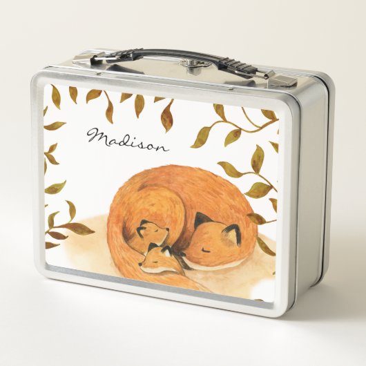 bos- en dierlijk bos vos Metal Lunch Box (Achterkant)