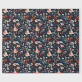 Bos en Lady Fairy Tale Blauw Kinder Cadeaupapier (Vlak)