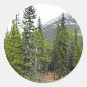 Bos en Mountain Scene Ronde Sticker