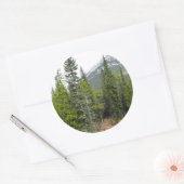 Bos en Mountain Scene Ronde Sticker (Envelop)