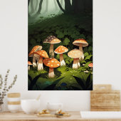 Bos en paddenstoelen poster (Keuken)