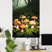 Bos en paddenstoelen poster (Thuiskantoor)