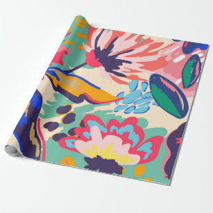 Bos en rozen cadeaupapier