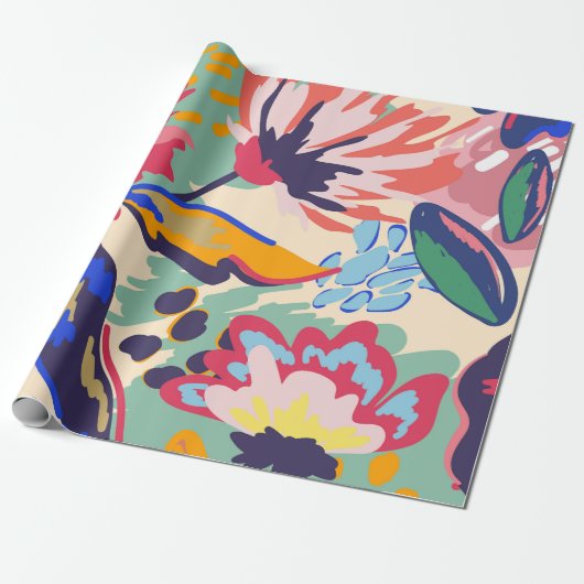 Bos en rozen cadeaupapier (Uitgerold)