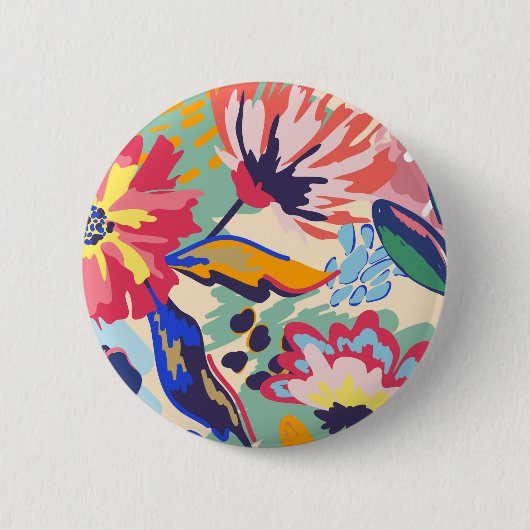 Bos en rozen ronde button 5,7 cm (Voorkant)